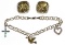 14k Gold Charm Bracelet and Clip-on Earrings