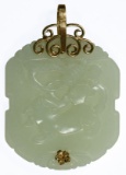 14k Gold and Jadeite Jade Pendant