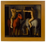 Mark Forth (American, b.1955) 'Tango' Oil on Canvas over Board