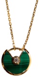 Cartier 18k Pink Gold, Malachite and Diamond 'Amulette de Cartier' Pendant and Necklace