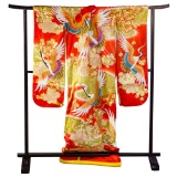 Japanese Silk Kimono with Stand