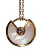 Cartier 18k Yellow Gold, Mother of Pearl and Diamond 'Amulette de Cartier' Pendant and Necklace