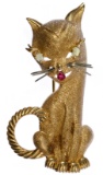 14k Gold Cat Brooch