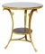 Round Black Marble and Brass Accent Table