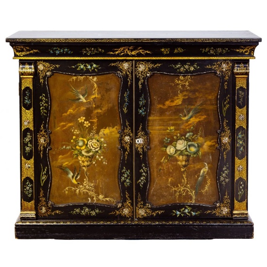 Chinoiserie Black Lacquer Cabinet