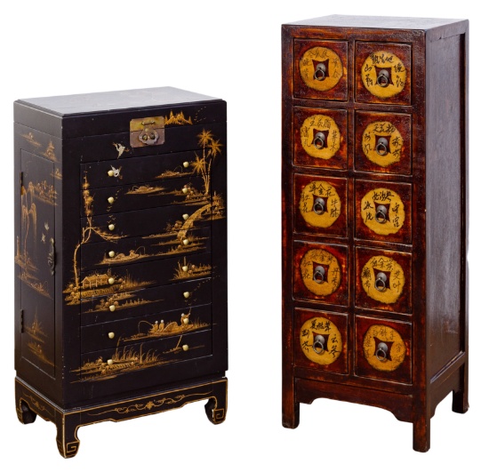 Asian Style Cabinet and Jewelry Chest