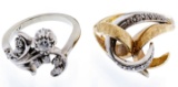 14k White Gold, 14k Yellow Gold and Diamond Rings