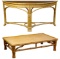 Chinese Elmwood Coffee Table and Bamboo Console