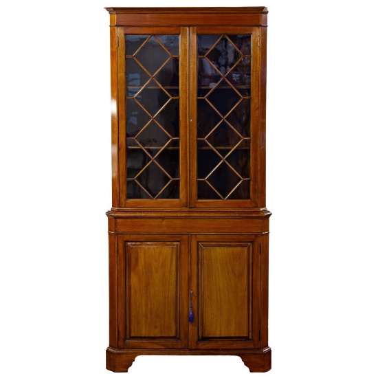 Mahogany Double Door Corner Cabinet
