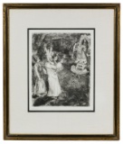 (After) Marc Chagall (Russian / French, 1887-1985) 'Moses and Aaron Before The Pharoah' Etching
