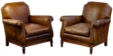 Mike Bell Leather Club Chairs