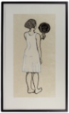 Alison Saar (American, b.1956) 'Mirror Mirror II: Mulatta Seeking Inner Negress II' Woodcut on Chine