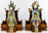 Asian Cloisonne and Wood Figurines