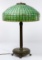 (Attributed to) Tiffany Studios #9922 Lamp with Leaded Glass Geometric Shade