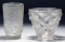 Lalique Crystal 'Coqs et Plumes' and 'Moissac' Vases