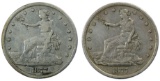 1877, 1877-S $1 F/VF