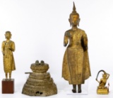 Thai Gilt Bronze Statue Assortment