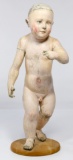 Polychrome Carved Wood and Plaster Putto