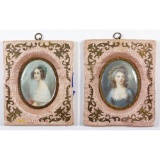 French and German Miniature Watercolor Portraits