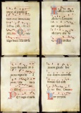 Illuminated Antiphonal Vellum Hymnal Sheets