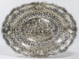 German Repousse Silver Pierced Center Bowl