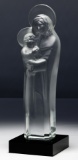 Lalique Crystal Madonna and Child Sculpture