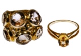 14k Yellow Gold and Honey Topaz Rings