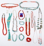 Turquoise and Coral Jewelry Assortment