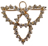14k Gold and Diamond Pendant / Brooch