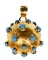 18k Yellow Gold and Persian Turquoise Ball Pendant