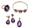 18k Yellow Gold and Amethyst Jewelry Assortment