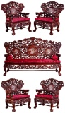 Asian Contemporary Style Couch and Chair Collection