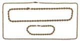 14k Yellow Gold Twisted Rope Necklace and Bracelet Assortment