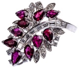 18k White Gold, Ruby and Diamond Ring