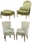 French Provincial Style Upholstered Chair and Ottoman