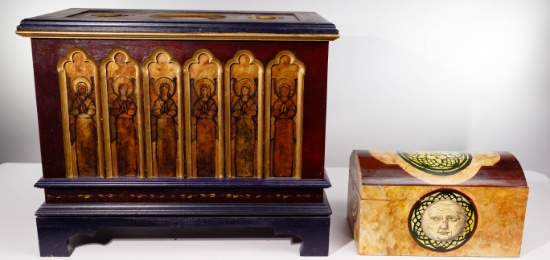 Gothic Revival Style Painted Chests