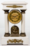 Empire Style Alabaster Portico Clock