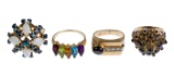 14k Yellow Gold, Gemstone and Diamond Ring Assortment