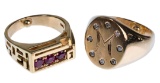 14k Yellow Gold and Gemstone Rings