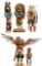 Native American Indian Kachina Signed Carved Wood Assortment