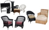Wicker Furniture and Planter Assortment