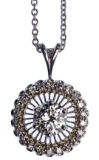 Jabel 18k White Gold and Diamond Pendant on 14k White Gold Necklace