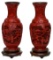 Chinese Cinnabar Vases