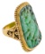 Gold and Carved Jadeite Jade Ring