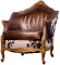 Victorian Style Cowhide and Leather Gilt Armchair