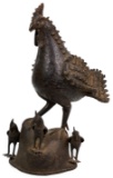 Nigerian Benin Bronze Rooster Sculpture