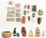 Asian Themed Jadeite-Jade and Soapstone Carving Assortment