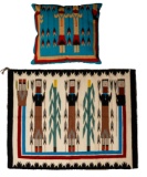 Native American Indian Navajo Yei Rug and Pillow