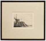 R. de Boer 'Little Stink Mill' Etching after Rembrandt