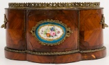 Sevres-Style Marquetry and Porcelain Planter
